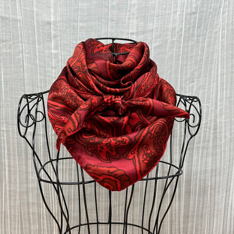 36” Red Paisley Silk