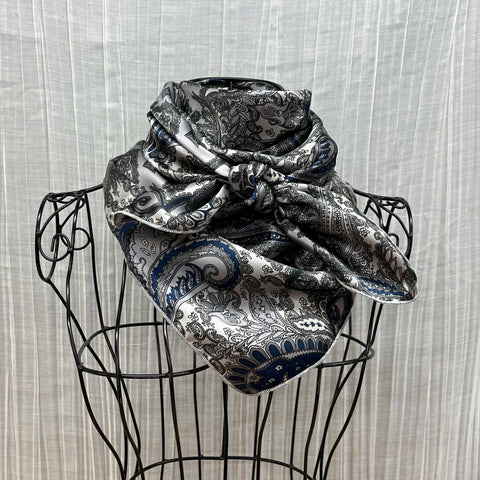 Silver Paisley-36” Silk