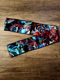 Black and multicolor paisley