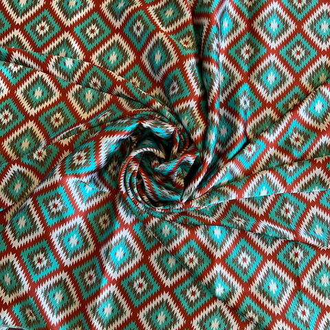Turquoise and Rust Aztec