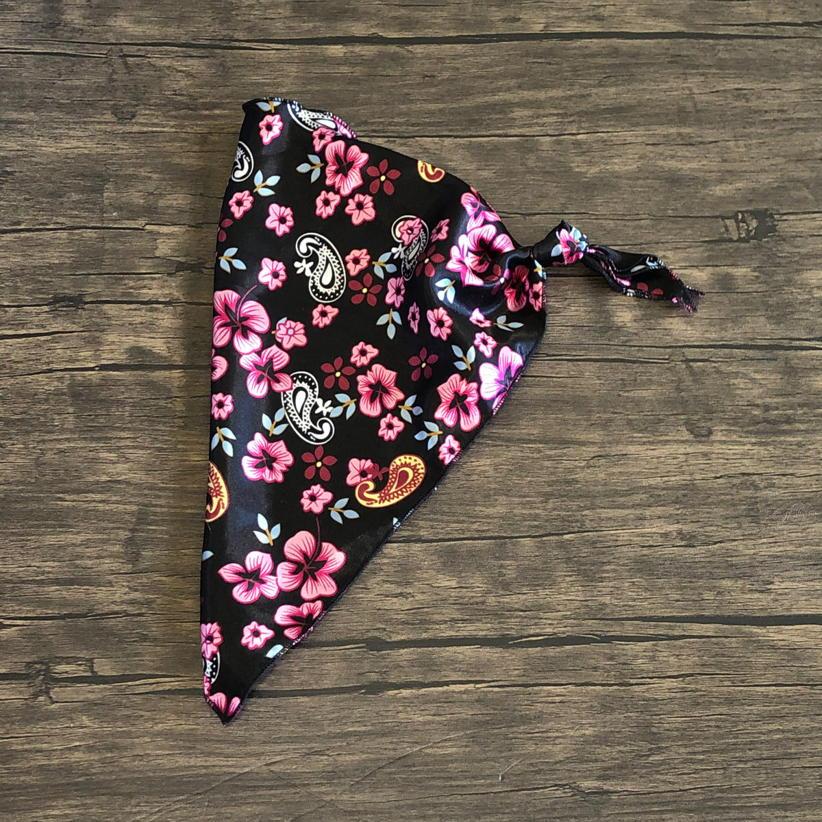 Black Paisley Floral Dog Rag β MT Wild Rags