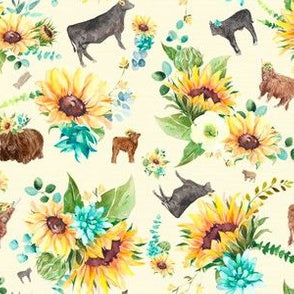 Sunflowers and Cows