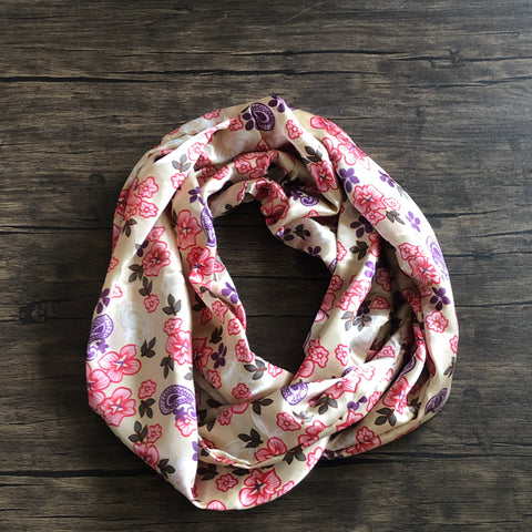 Ivory Floral Paisley Infinity