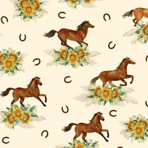 Sunflowers and Horses